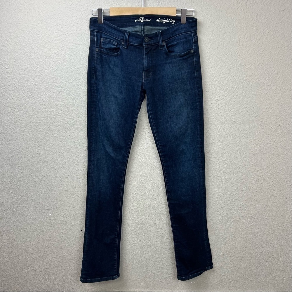 7FAM 7 For all Mankind Straight Leg  Dark Wash Jeans Sz 28